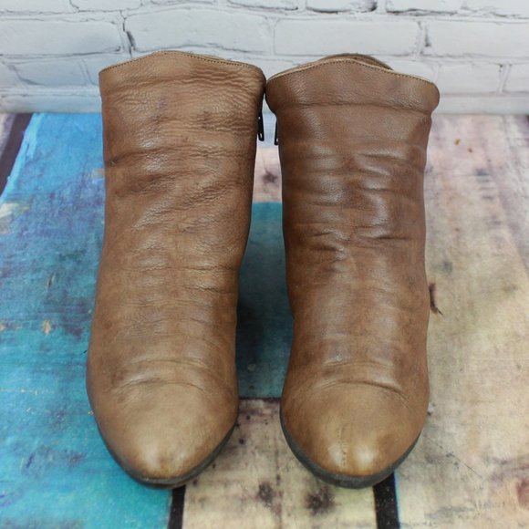 Vintage 80's Maine Woods Amanda Brown Leather Slouch Side Zip Ankle Boots 6 M - Picture 5 of 9